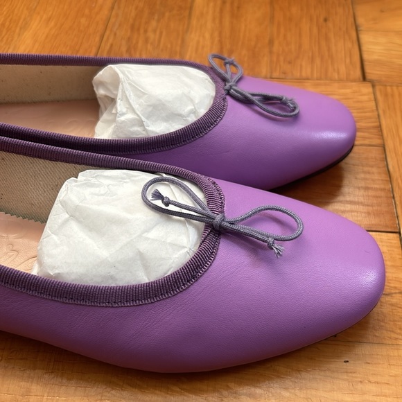 New Jcrew Zoe muted orchid/purple leather ballet flats - Picture 3 of 12
